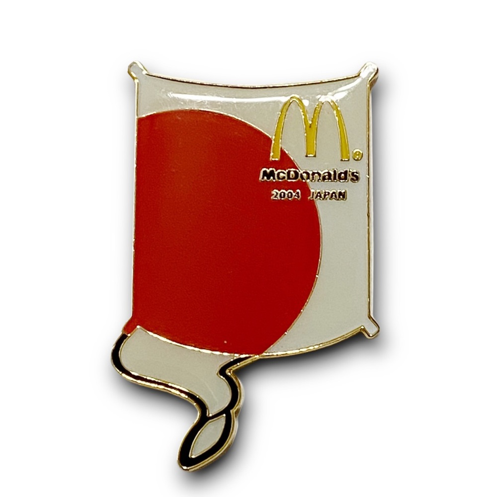 McDonald’s Pin Japan 2004 Large Red White & Gold Metal Lapel Pin